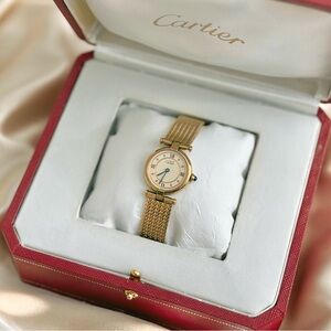 AUTHENTIC RARE VINTAGE CARTIER GOLD WATCH - WITH BOX